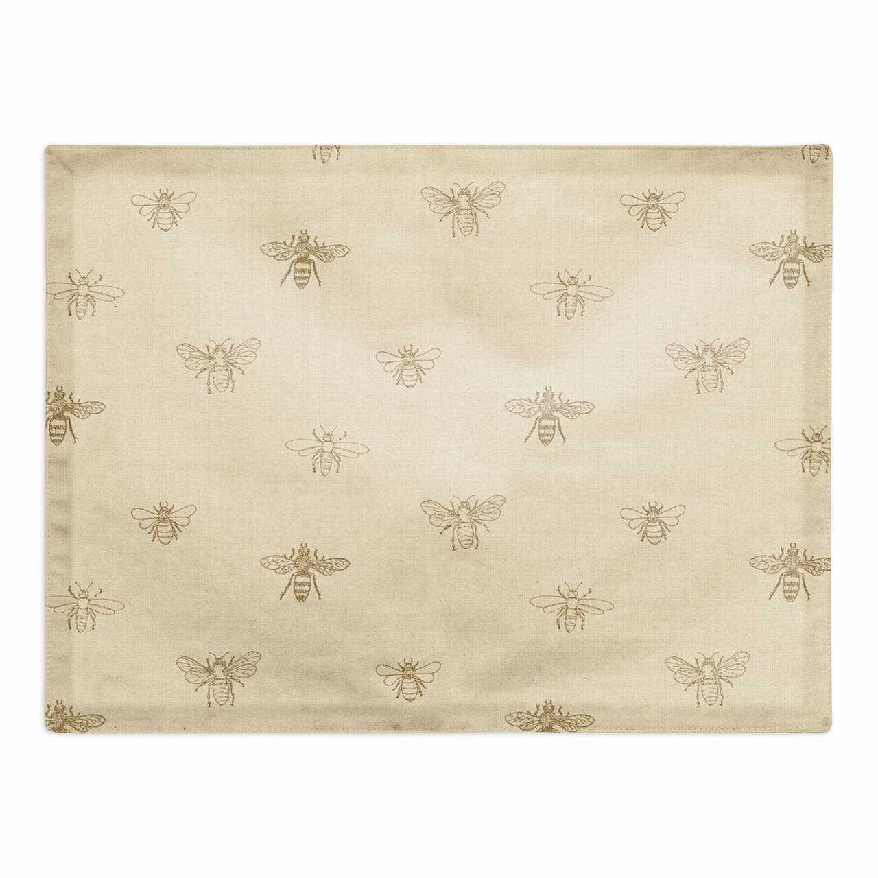 Delicate Bee Pattern Cotton Twill Placemat